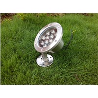 9W LED Underwater Spot Light Bulbs IP68 12V 110V 220V Fountain Pond Floodlight Lamp 9x1W CE ROSH 2 Years Warranty 10pcs/lot DHL