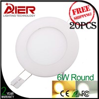 high quality SMD2835 warm white cold white 6w round led panel light for indoor ceiling lights