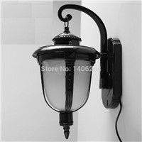 Vintage Glass Outdoor Wall Lamp Antique European-style Wall Lighting E27 Black Bronze Yard Garden Fishing Lamps Waterproof