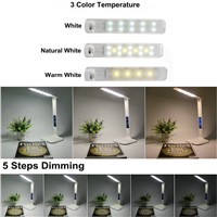 LED Eyesight Protection Foldable Desk Lamp,With Touch Switch,Calendar &amp;amp;amp; Temperature,3 CT Options,5 Steps dimming!