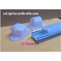 100Sets U shell LED aluminum profile channel for 2835 5050 5630 8520 7020 4014   strip Bar Light  jewelry counter+ Cover