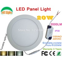 20W Round Tunable optical LED Panel Light,110VAC/220VAC,Commercial,Indoor Lighting,Warranty 3 Years,LED Downlight,5PCs a lot