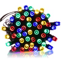Top Quality Waterproof lederTEK 12m 100 LED Colorful LED Solar Powered Fairy String Lights 8 Modes Christmas Lights for party