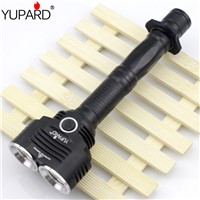 YUPARD 2*XM-L T6 LED Flashlight Torch lamp 5modes 18650 rechargeable battery  Long distance shots super bright tactical outdoor