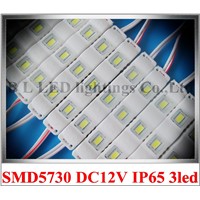new style injection with lens LED module waterproof SMD 5730 LED backlight back light module DC12V 1W 3 led IP66 high bright CE