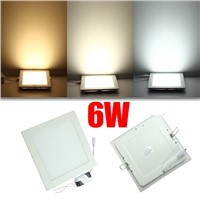 6 Watt Square LED Ceiling Light Recessed Kitchen Bathroom Lamp AC85-265V LED Down light Warm White/Cool White/Naturally white