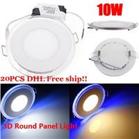 20PCS DHL Free Acrylic LED Panel Light Recessed Downlight Panel Ceiling Wall Light 10W Cool White/Warm White For Home Decoration