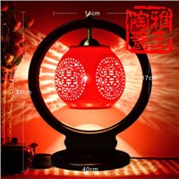 Antique Table Lamp Wedding Gift  Led  Chinese Style Ceramic Desk Lamp Home Deco E27 110V 220V Lamp For Bedroom Lamp LED