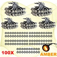 Tkeapl THTMH 100X Mini Amber 3/4&quot; 0.75 inch Round Side Truck 3 LED Marker Trailer Bullet Clearance License Clear Light Lamp