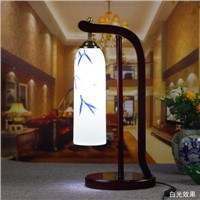 LED E27 90-260V Jingdezhen Ceramic Wooden Table lamp For Living Room Bedroom