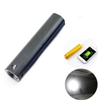 high power Bright led flashlight usb power bank build-in rechargeable battery powerbank flash torch light for camping riding