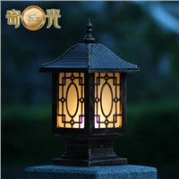 Chinese traditional lantern decorative aluminum spotlight fitting outdoor lamp post lights garden columns pillar wall mount