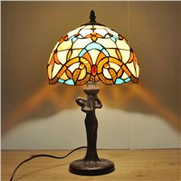10 inches Nordic Baroque Tiffany glass lamp bedroom bedside reading lights wedding Mediterranean Study