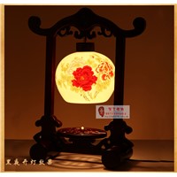 Jingdezhen ceramic table lamp chinese style classical bedside lighting antique wooden lamps 8024