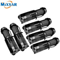 zk10 6pcs/lot CREE Q5 Led Flashlights 2000 lumens Aluminum alloy Camping Torch 3 modes Zoomable Focus light waterproof lantern