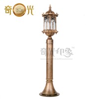 H100CM Europe Bronze Cottage Garden Lawn Pole Lamp Aluminum+glass Waterproof Outdoor Backyard Pole Lighting E27 Bulb 220V/110V