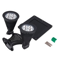 2016 Double Lamp Heads Mobile 360 degree Rotate LED Solar Spot Light Outdoor Security