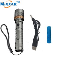 zk30 Matraque Self Defense LED Rechargeable flashlights Torch 4000LM Cree XM-L T6  powerful Lantern Tactical USB charger