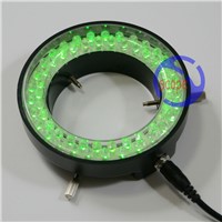 FYSCOPE Green Color Lights - 60pcs LED Illuminated Zoom Adjustable Stereo Biological Microscope Ring Lamp with Adapter 220V 110V
