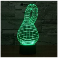Gourd  touch switch LED 3D lamp ,Visual Illusion  7color changing 5V USB for laptop,  desk decoration toy lamp