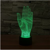Palm touch switch LED 3D lamp,Visual Illusion 7color changing 5V USB for laptop,Christmas cartoon toy lamp