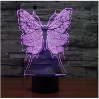 Butterfly switch LED 3D lamp ,Visual Illusion  7color changing 5V USB for laptop,  desk decoration toy lamp