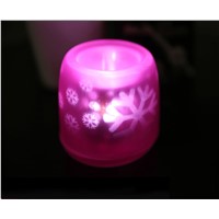 Romantic Christmas lights LED voice-control projection electronic candle light Colorful lights Bluebottle small night light