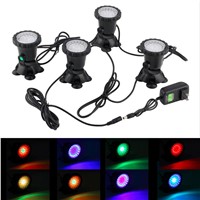 4pcs Waterproof Underwater Light 7 Color Changing Garden Fountain Fish Tank Swimming Pool Pond Aquarium LED Spotlight Lamp