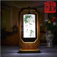 Chinese Style Classical LED E27 Desk Light For Living Room Bedroom Ceramic Lampshade Table Lamp