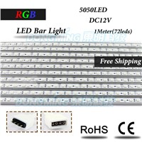 U/V Aluminium Profile smd 5050 LED luces Strip RGB DC 12V  led bar light 100cm 72leds under cabinet light for kitchen wardrobe