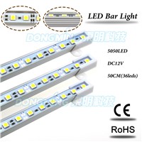 Aluminium U/V Profile LED luces strip 0.5M 36Leds 5050 LED bar light 12V kitchen led under cabinet light Warm White/White