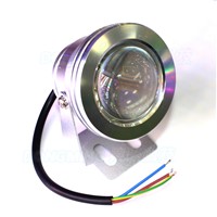 Convex Lens led pool lights10W 12V underwater Swimming Pool lights red/green/blue IP68 waterproof  + 12v 10w power supply