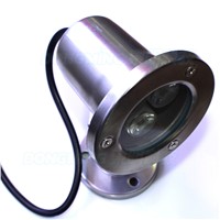 silver body stainless steel Convex lens underwater swimming pool lights red/green/blue 3w DC12 V led underwater lights