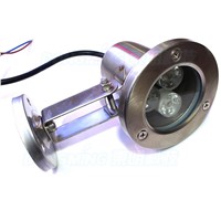 silver body stainless steel Convex lens underwater lighting aquarium red/green/blue 3w DC12 V underwater swimming pool lights