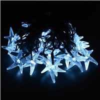 2017 2M 20 LED String Fairy Lights Sea Star Shaped Theme 3AA Battery Powered for Christmas,Party,Wedding,New Year Decorations