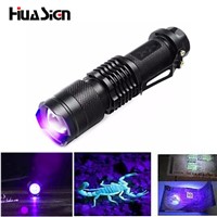 High quality CREE UV LED flashlight scorpion torch 395nm Purple violet light uv lamp torcia linterna