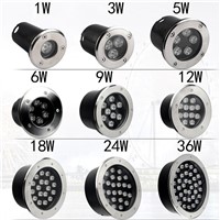 NEW 1W/3W/5W/6W/7W/9W/12W/15W/18W LED Outdoor Ground Garden Floor Underground Buried Lamp Spot Landscape Light AC 85-265V IP67