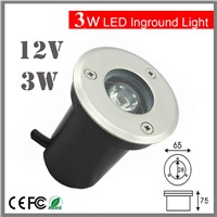 3W 12V DC12v  IP67 LED Underground Light Lamp Waterproof Shockproof High-power Tempered Glass