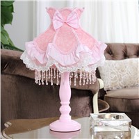 Lace fabric dimmable  lamp creative marriage bedside lamp warm light home lighting European-style garden bedroom lamp dimmable