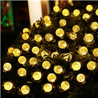 New Arrive 8 Modes 19.7ft 30 LED Crystal Ball Solar Fairy Lights Outdoor String Lights For Halloween Lights Decoration