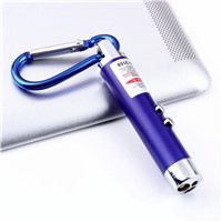 1pcs Mini FlashLight Torch Emergency Keychain 5mW 2 in 1 LED Laser Pen Pointer  Brand New