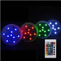 Remote Control LED Submersible Candle Lamp Multicolor Floral Vase Base Waterproof Light Wedding Birthday Party Decoration