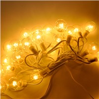 Summer Lighting - 25ft 7.5M G40 Globe Patio String Light, 25 Clear Globes on White Cable, Connectable Christmas Light String Set