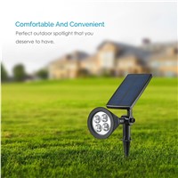 Solar LED Outdoor Spotlight Adjustable wall lamps  Landscape Lights  Waterproof Security Night Light for Garden Driveway