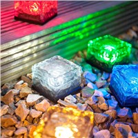 Outdoor Waterproof LED Solar Buried Led Lamps Glass Ground Lamp Garden Lawn Light Tempered Solar Powered Led Underground Lights