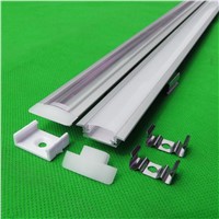 5-15 pcs/lot 1m aluminum profile for led strip,milky/transparent cover for 12mm pcb with fittings,embedded LED Bar  light