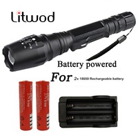z20 Powerful LED Tactical Flashlight Zoomable 2000 Lumen Rechargeable 18650 Waterproof Torch Cree XM-L L2 LED flashlight Light