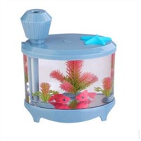 Novelty Beautiful Mini Fish Tank Aquarium Lamp Humidifier Night Light Air Purifier Misting Maker Aquarium Table Lamp