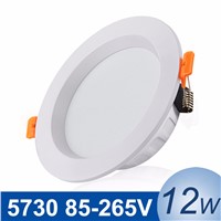 85-265V LED Lamp LED Ceiling Recessed Lamp 12W LED Downlight Spot Light Lighting SMD5730 Down Lights With Driver