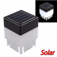 Hot Solar Powered power LED White Light Fence Post Pool Garden Yard Pathway Outdoor Christmas Decor Lampe Solaire